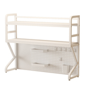 桌上书架多功能学生书桌面收纳置物架子多层书架铁艺洞洞板放桌面