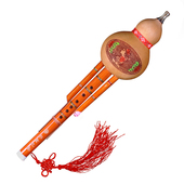 云南葫芦丝乐器天然凤尾竹双音绑七彩线葫芦丝C调降B调初学练习用