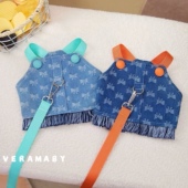 宠物小型犬外出背心式 胸背带泰迪比熊博美猫咪遛狗小狗狗牵引绳子