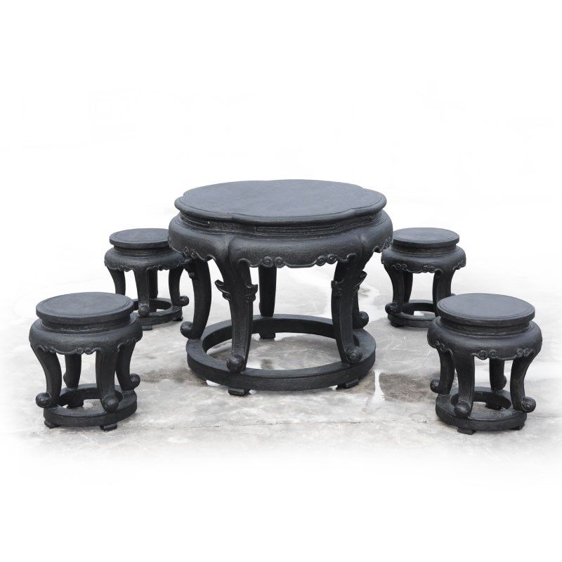 仿古梅花石桌自然整石桌庭院石头桌椅园林休闲大理石庭院石雕包邮