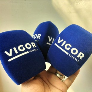 定做三角形加厚现场台标防喷套新闻媒体记者采访话筒配件防风棉