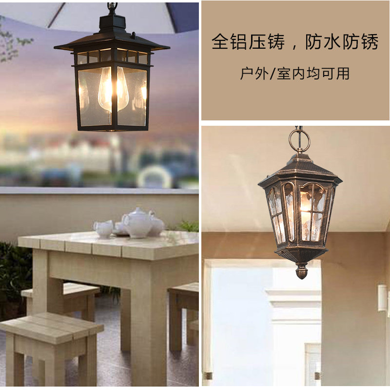 美式欧式户外吊灯阳台走廊过道庭院灯花园葡萄架凉亭室外防水灯具