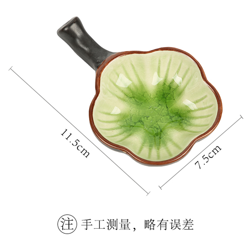 星济德 创意冰裂多功能陶瓷墨碟5彩色毛笔架笔洗笔搁盛墨汁用小水