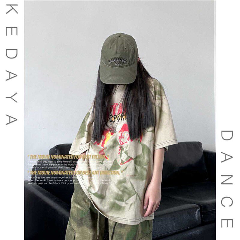 夏季童装潮酷男女儿童美式短袖T恤上衣中性宽松少儿嘻哈街舞服