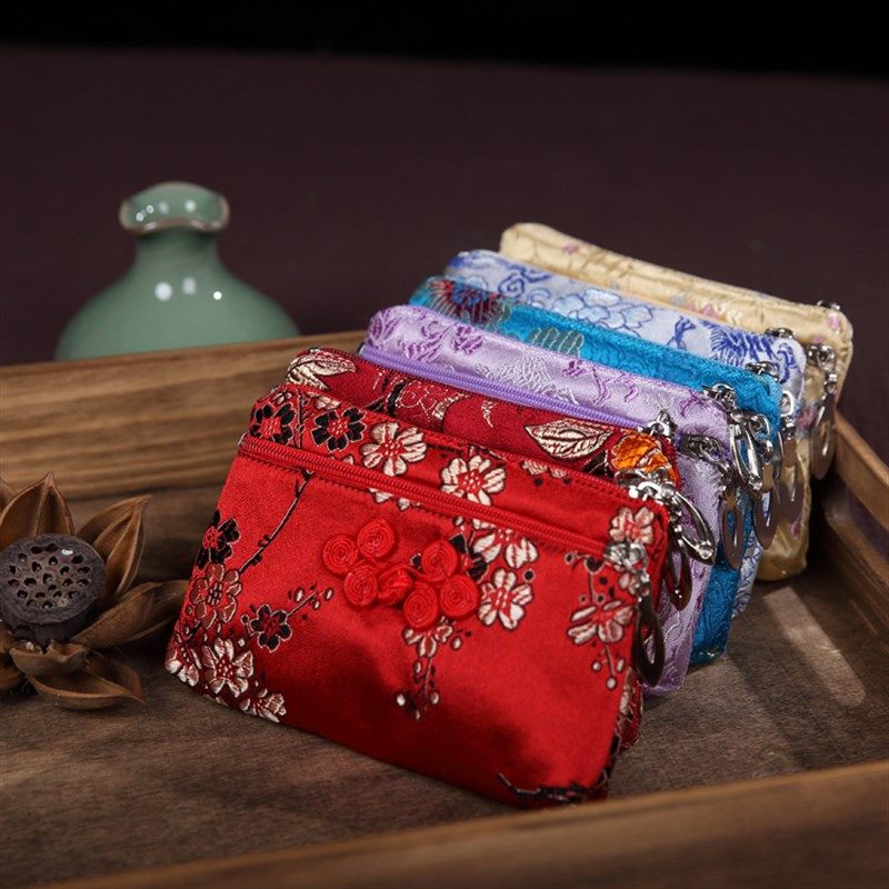 中国风双层云锦绣花零钱包丝绸中国特色盘扣卡包出国送老外礼品,特色手工艺,其他,淘宝优惠券,粉丝福利购,淘宝优惠卷