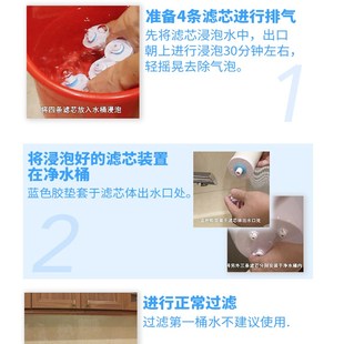 骏丰频谱净水器配件陶瓷活性炭PP棉滤膜家用直饮水机通用滤芯4条