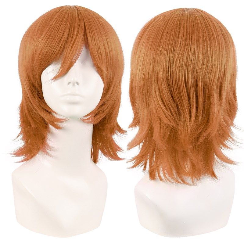 潼漫 cos假发女短发万用金桔金橙色40CM加长反翘狼尾高温丝全头套,美发护发/假发,演出假发,淘宝优惠券,粉丝福利购,淘宝优惠卷