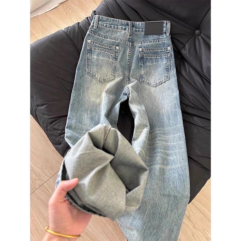 美式水洗做旧牛仔裤男款秋季