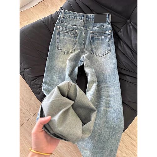 美式水洗做旧牛仔裤男款秋季