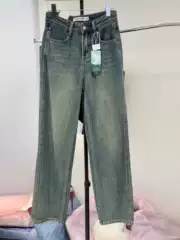 Washed Vintage Denim Jeans for Men, Autumn 2026 New American High Street Fashion Brand, Loose Straight Casual Pants