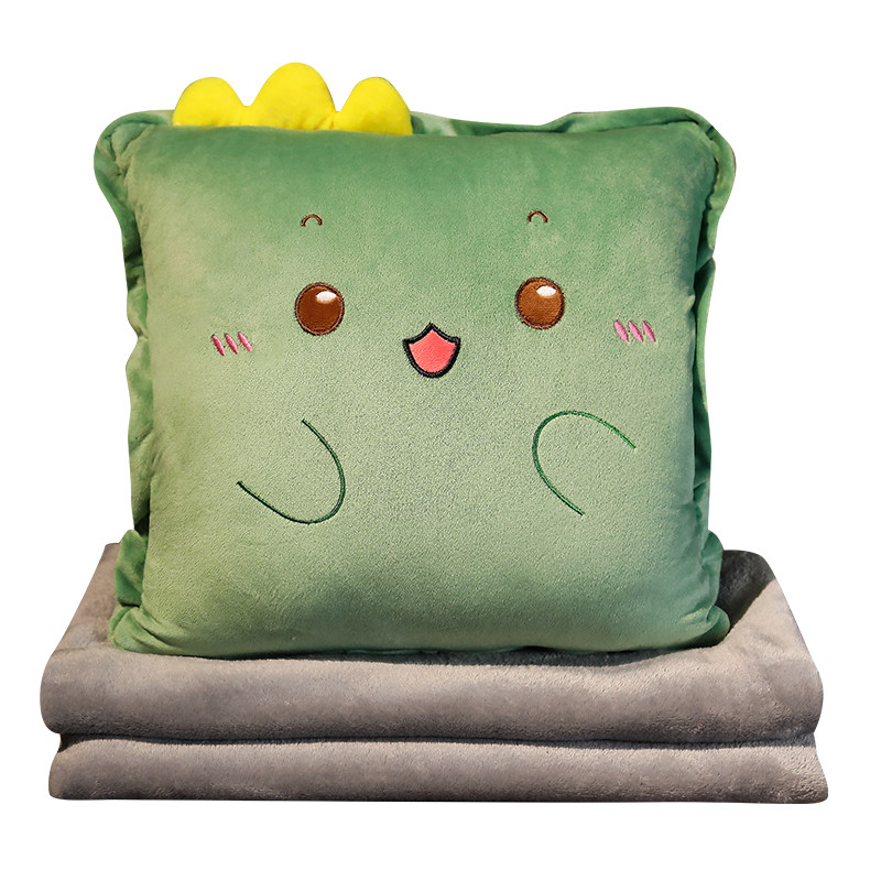 抱枕被子两用办公室午睡觉小枕头珊瑚绒毯子汽车内靠枕三合一神器