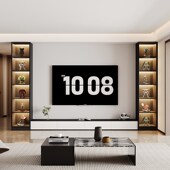 电视柜旁边玻璃酒柜2023新款 客厅靠墙展示柜高端实木小型置物立柜