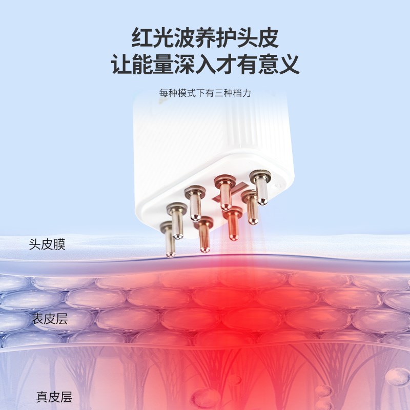 西德瑞电动红光头皮上药器震动按摩梳米诺滚珠导液器微电流神器