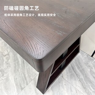 意式 双电机 极简轻奢办公电脑学习桌 电动升降桌 纯实木桌面抽屉款