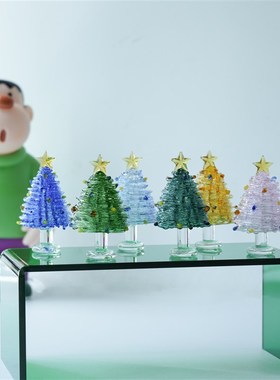 琉璃手作绕丝圣诞树桌面摆件办公书桌氛围感装饰品情侣节生日礼物