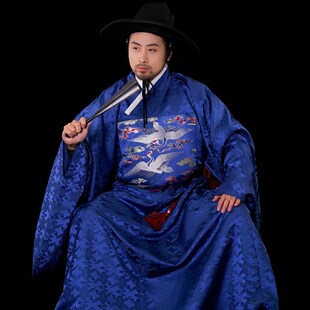 子衣明堂【仙鹤斗牛补】汉服男妆花明制道袍圆领袍贴里婚礼服定制