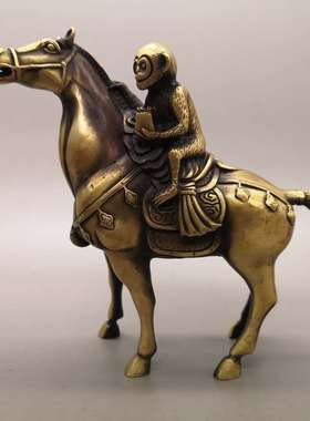 纯铜马上封侯摆件招财生肖马上有钱马上赢客厅装饰工艺品铜猴摆件