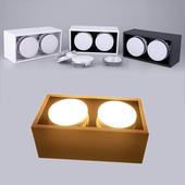 方形明装 筒灯LED单头双头斗胆散光射灯吸顶灯头可调角度客厅房间