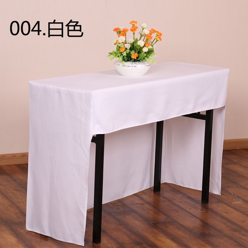 定做会议桌布墨绿色桌套平桌罩广告展会桌布桌裙白色围裙台裙