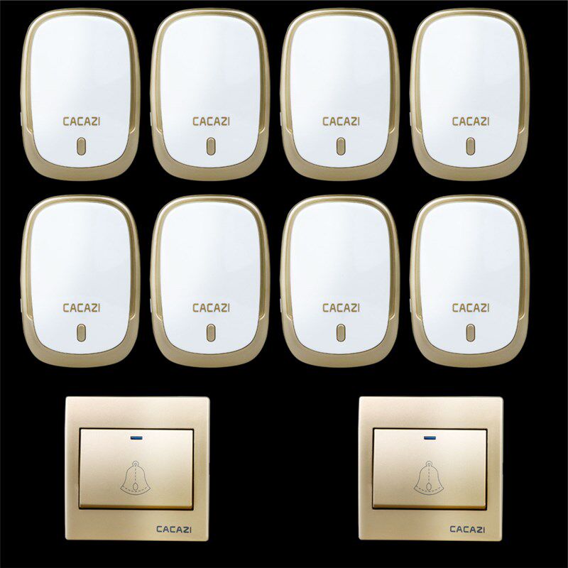 家用无线门铃86型面板二拖七 二拖八交流遥控门铃呼叫器不用电线