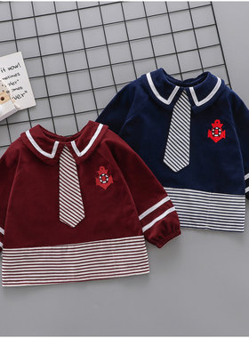 幼儿园儿童秋冬反穿衣大码吃饭衣灯芯绒画画外穿男女宝宝防水罩衣