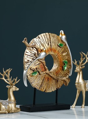 欧式创意轻奢鹿摆件工艺品客厅玄关电视柜酒柜装饰品新婚乔迁礼品