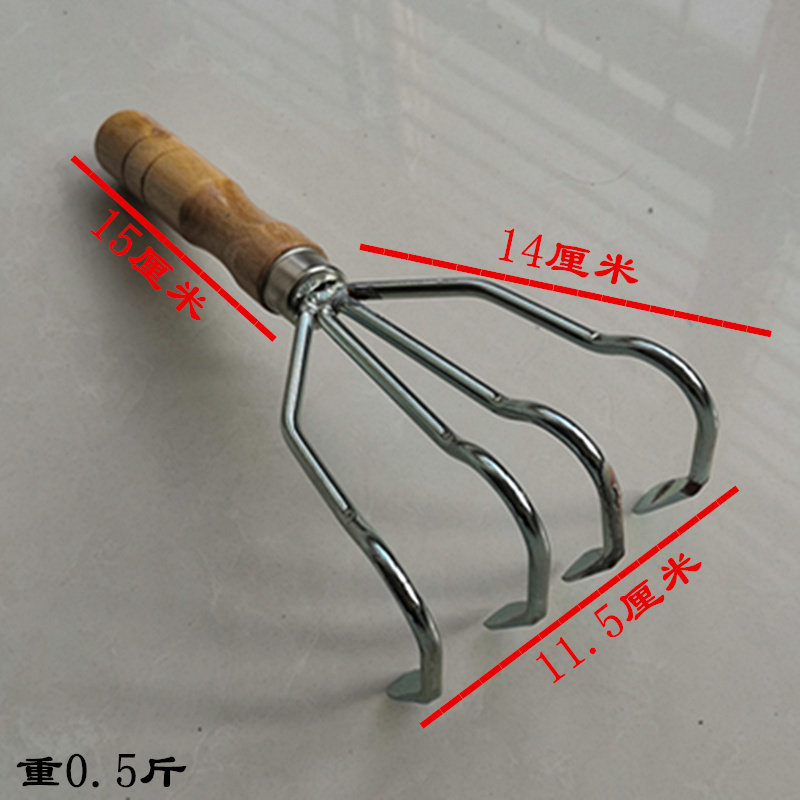 四齿挠子不锈钢加粗筋农具园艺搂耙水草农用赶海工具花园松土耙子,农机/农具/农膜,耙子,淘宝优惠券,粉丝福利购,淘宝优惠卷