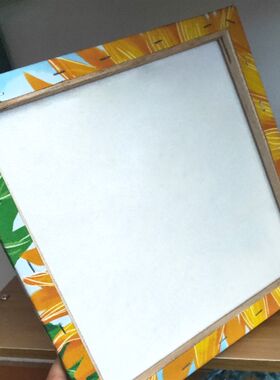 油画框纽扣画创意木框带底稿油画布材料包可爱幼儿园手工作业材料