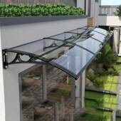 户外庭院铝合金静音雨棚露台窗户遮阳棚阳台家用防雨PC耐力板雨搭