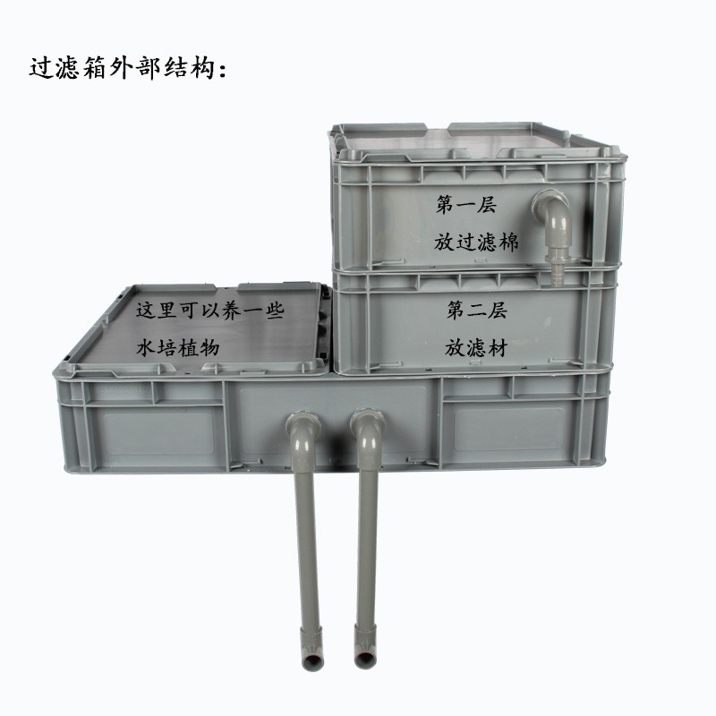 滴流乌龟过滤器鱼缸周转箱澡沼泽过滤箱全套鱼池水循环系统过滤盒