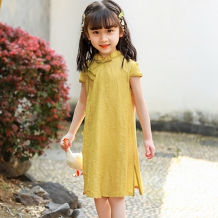 女童旗袍新款2023中国风连衣裙中式夏季复古国风改良儿童可爱汉服