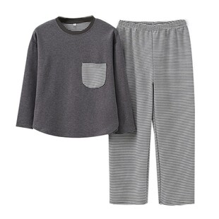 150小码睡衣女xs矮个子145秋冬薄绒圆领条纹裤家居服春秋德绒套装