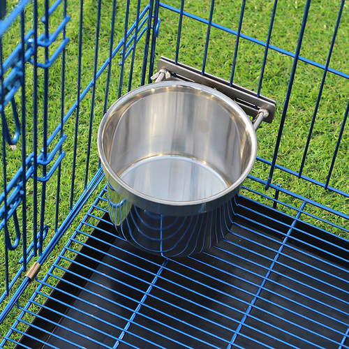 狗喝水桶不锈钢狗笼挂式饮水桶大型犬饮水器支架水壶防打翻防破坏