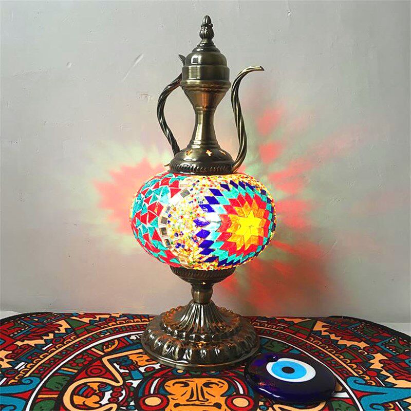 土耳其复古浪漫咖啡壶酒壶台灯餐桌吧台咖啡厅酒店装饰礼品台灯