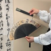 高颜值小扇子古风折扇新中式 国风汉服旗袍马面裙便携折叠竹扇夏天