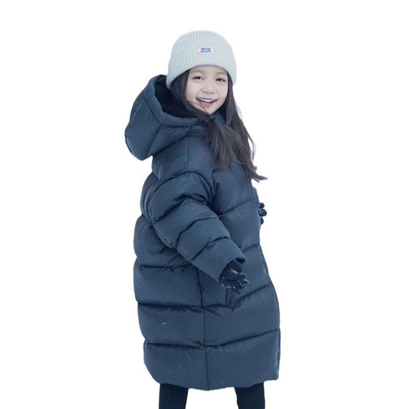小满鹅儿童羽绒服男女童90鹅绒加厚保暖中长款外套中大童亲子冬装