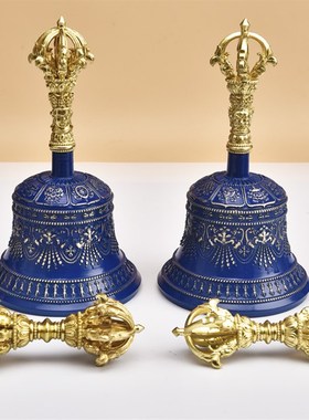 五股金刚铃杵纯铜尼泊尔藏式九股金刚铃杵家用铃铛八吉祥金刚铃杵