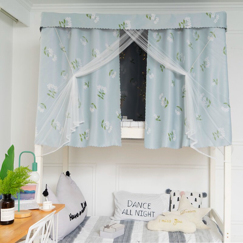 大学生寝室床帘下铺物理遮光神器宿舍上铺女加厚窗帘小清新简约女