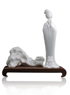 貂蝉 德化白瓷古典仕女四大美女人物雕塑 家居办公工艺品摆件