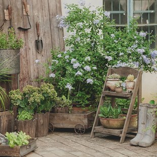 二层实木折叠梯形花架置物架多肉植物盆栽复古做旧庭院装饰摆件