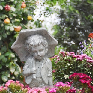 励志人物雕像摆件不听不说玻璃钢工艺品庭院花园橱窗柜台装饰品