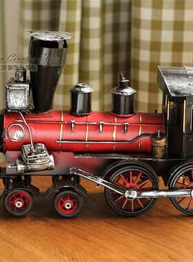 老掉牙做旧铁皮风格 40号英式蒸汽小火车头 家居饰品摆件