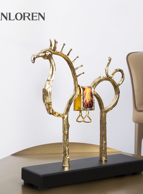 圣朗伦北欧摆件马办公室桌面摆设家居客厅电视柜茶几玄关工艺装饰