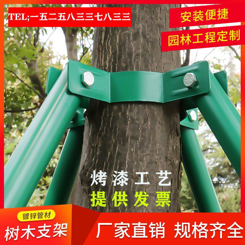 树木支撑杆树木支撑架大树防风支撑镀锌金属支架喷塑烤漆固定绿化
