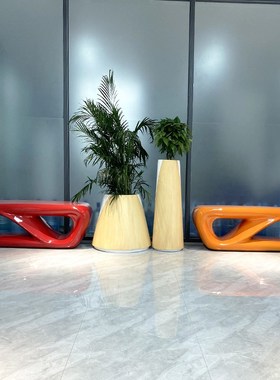 商场玻璃钢休闲椅购物中心公共休息椅创意日字形座椅机场等候椅