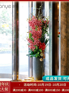 酒店旋转门仿真花假花迎宾大堂大厅摆件装饰落地大型室内高档摆设