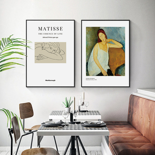 鳟鱼人物装饰画五联挂画家里适合挂在客厅墙上沙发背景墙上面的画