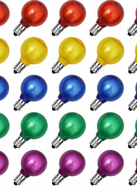 E12螺口复古钨丝110V/220V玻璃灯泡G40串灯线配件LED塑料装饰灯带