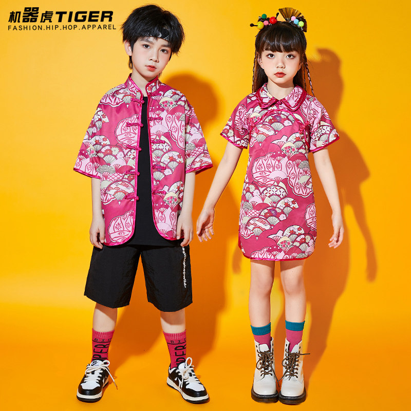 六一儿童演出服幼儿园啦啦操服装男童汉服小学生团体表演合唱服装