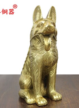 宇卓铜器 纯铜狗生肖狗黄铜狗家居装饰品工艺品摆饰